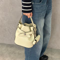Domestic Official Store Kangol Bag Luna Leather Bucket Bag 3990 Ivory Crossbody Slingback