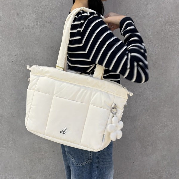 Kangol puff large tote bag Ivory crossbody slingback
