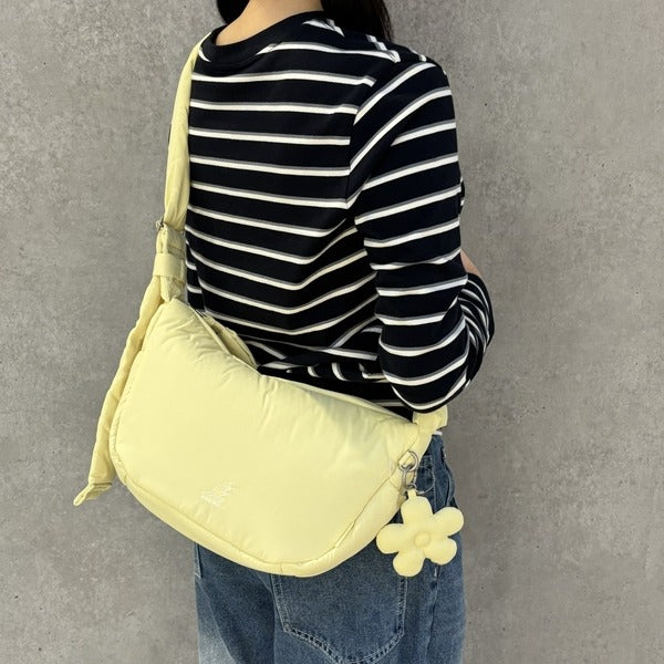 Kangol Faux Fur Rounded Crossbody Bag 3370 Yellow SlingshotBag