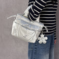 Kangol Faux Fur Mini Tote Bag 4002 Silver Crossbody Slingshot