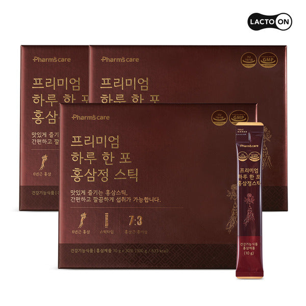 Lactoon Seoul Pharmacist Credit Union Premium Red Ginseng Stick 30 Sticks 3 Sets