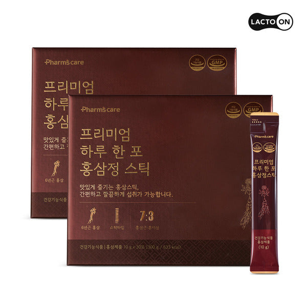 Lactoon Premium Red Ginseng Stick Seoul Pharmacist Credit Union 30 Sticks 2 Sets