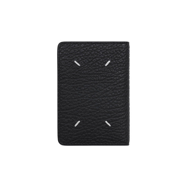 26SS Saint_Marcia Stitch_Flap Black Unisex Card Wallet SA1VX0011 P4455 T8013