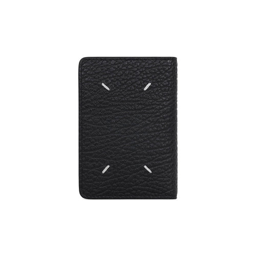 26SS Saint_Marcia Stitch_Flap Black Unisex Card Wallet SA1VX0011 P4455 T8013