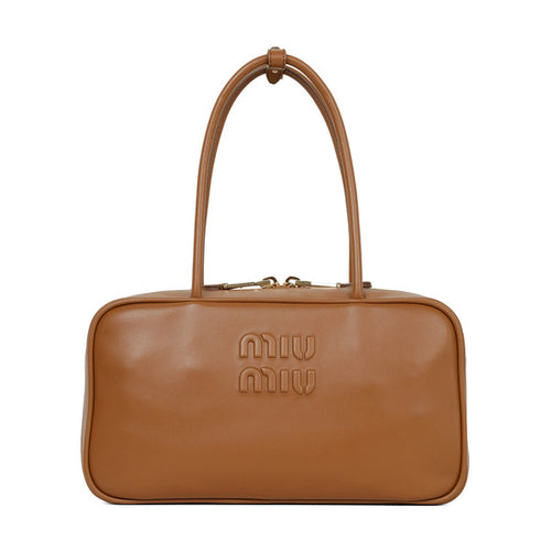 26SS Miu Miu see leather medium cognac women's tote bag 5BB172 2CRW F0046