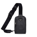 Prada triangular logo phone holder black male crossbody bag 2ZH195 2BBE F0002