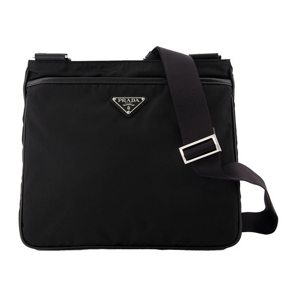 Prada Linen Messenger Bag Black 2VH118 2DMH F0002