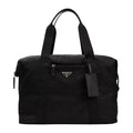 Prada Linen Leather Sapiano Duplex Bag Black 2VC796 2DMH F0002