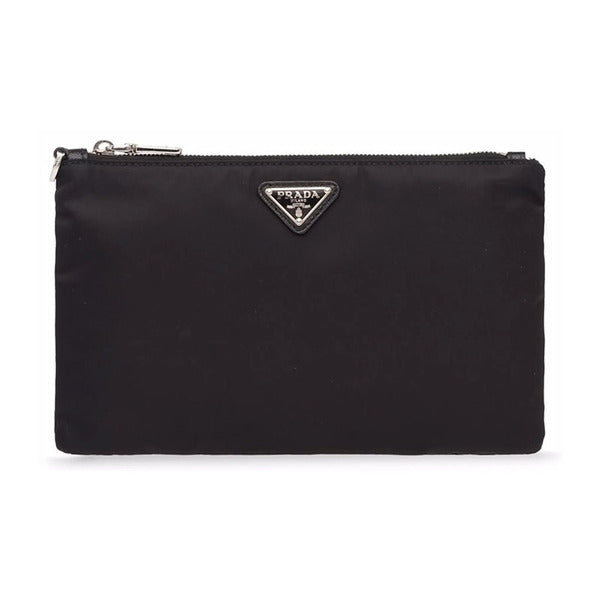 Prada SS Linen Clutch Black 2NH004 2DMH F0002