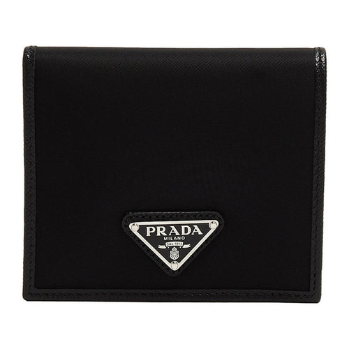 26SS Prada Re-Nylon Half Wallet Black 2MO004 2DMH F0002