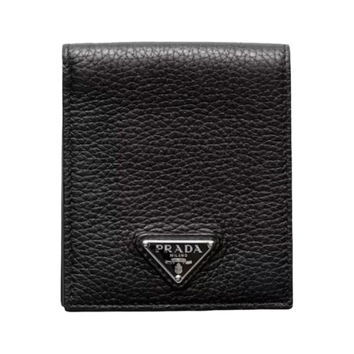 26SS Prada Triangle Logo Coin Wallet Black 2MO513 2E54 F0002