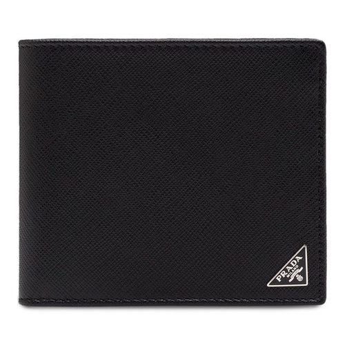 26SS Prada Triangle Logo Saffiano Card Wallet Black 2MO513 QHH F0002