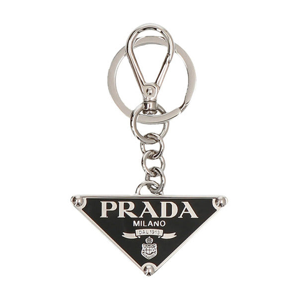 26SS Prada triangle logo keyring black 2PS057 66A F0002