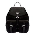 Prada Linen Small Backpack Black 1BZ677 RV44 F0002