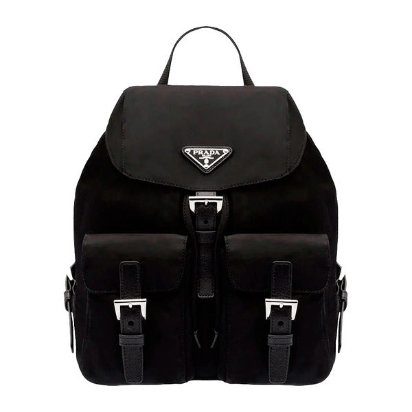 Prada Linen Small Backpack Black 1BZ677 RV44 F0002