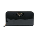 Prada triangular logo zipper long wallet black 1ML506 069 F03KJ