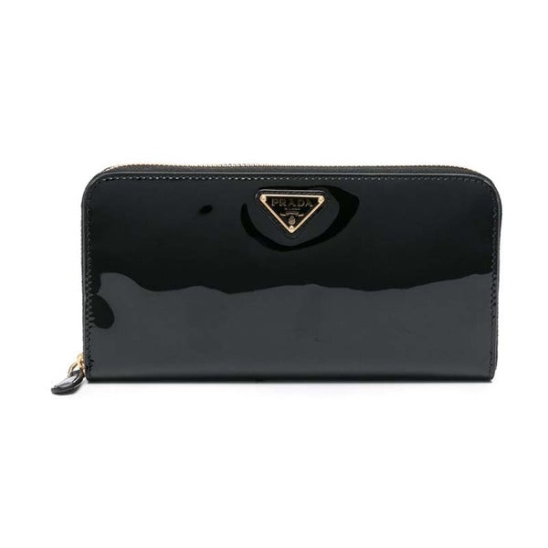 Prada triangular logo zipper long wallet black 1ML506 069 F03KJ