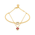 Swarovski 5683835 Chroma Heart Red Bangle Medium Bracelet