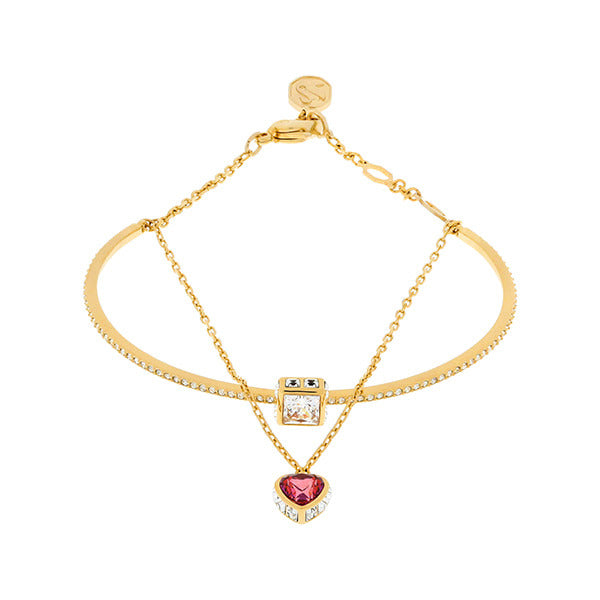 Swarovski 5683835 Chroma Heart Red Bangle Medium Bracelet