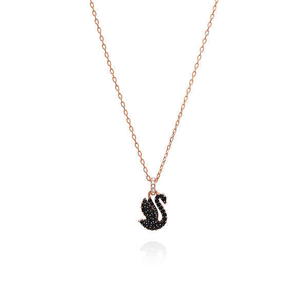 Swarovski 5678046 Swan Black Small Necklace