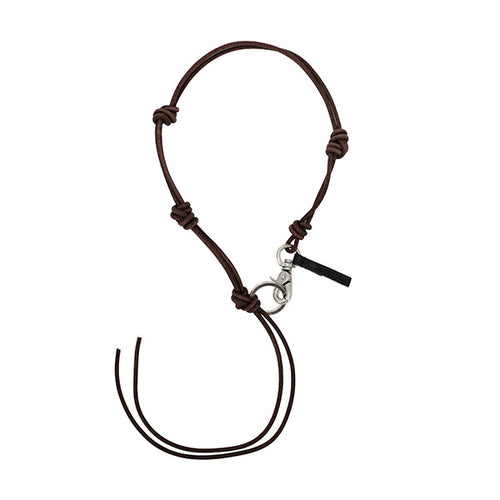 Ahoura Legacy A4248ULD rattan handbag leather necklace dark brown chain
