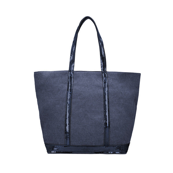 Vanessa Bruni 0PVE31 V40409 893 Heel Spangle Linen Zip Tote Bag Large L