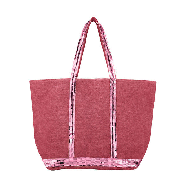 VanessaBruno 0PVE31 V40315 333 Cabas Sparkle Linen Tote Bag Large L