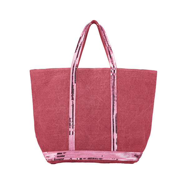 Vanessa Bruni 0PVE31 V40413 333 Cabas Spangle Linen Tote Bag Medium M
