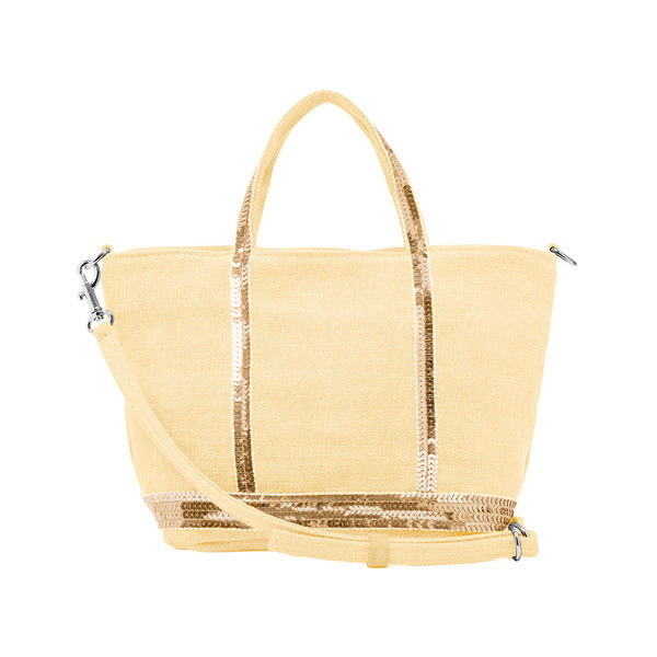 Vanessa Bruni 0PVE31 V40410 222 Cabs Sparkle Linen Zip Tote Bag Mini XS