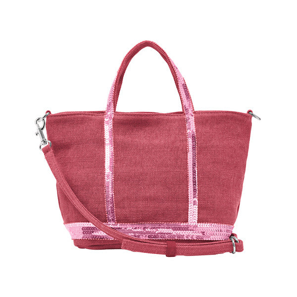 Vanessa Bruno 0PVE31 V40410 333 Cabas Sparkle Linen Zip Tote Bag Mini XS