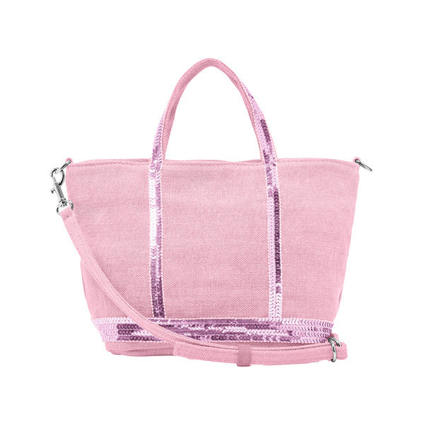 Vanessa Bruno 0PVE31 V40410 480 Cava Sparkle Linen Zip Tote Bag Mini XS