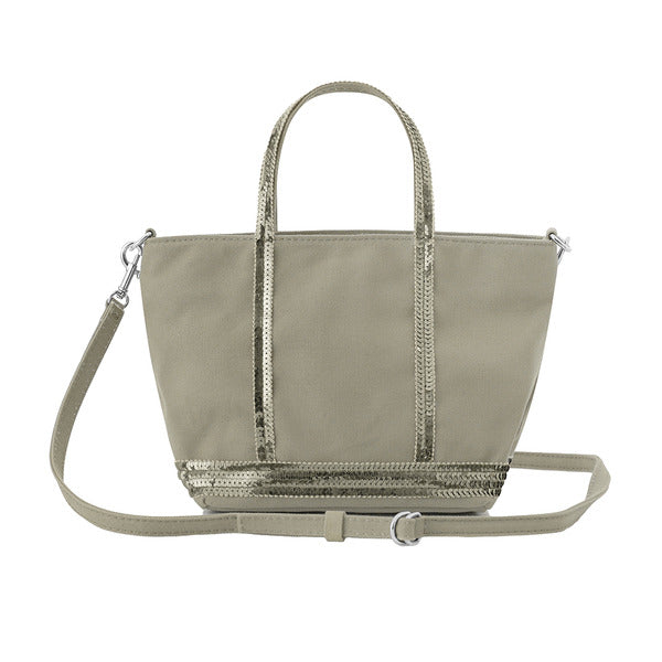 VanessaBruno 0PVE01 V40410 621 Stiletto Sparkle Cotton Zip Tote Mini XS