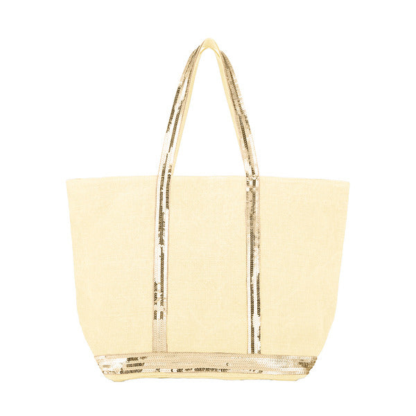 VanessaBruno 0PVE31 V40315 222 Espadrille Sparkle Linen Tote Bag Large L