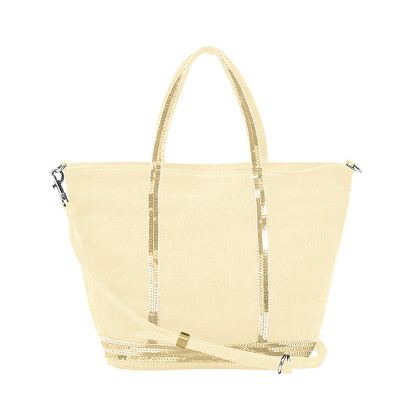 VanessaBruno 0PVE31 V40435 222 Cabas Spangle Linen Zip Tote Small S