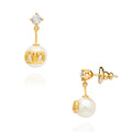 Valentino 5W2J0W80 HJY Y49 (J0W80 Y49) Garavani V-logo crystal pearl earrings