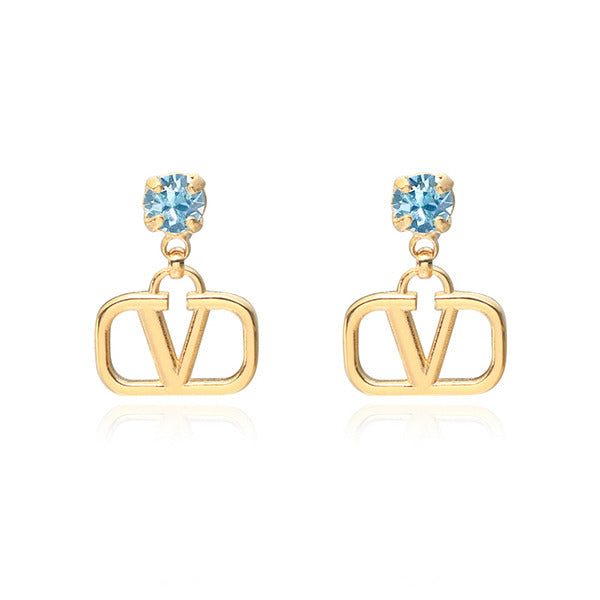 Valentino 5W2J0H29 YCW 64X (J0H29 64X) Garrabani V-logo crystal drop earrings