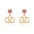 Valentino crystal drop earrings with Garavani V logo (J0H29 0V3)