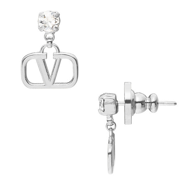 Valentino YCW Crystal Drop Earrings with Gaaban V Logo J0H29 68S
