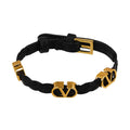 Valentino 6W2J0X71 PRH 0NO (J0X71 0NO) Garaabani V-logo braided leather bracelet