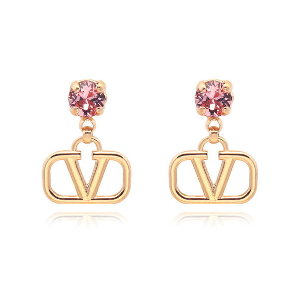 Valentino 7W2J0H29 YCW 0V3 (J0H29 0V3) Garrabani V-logo crystal drop earrings