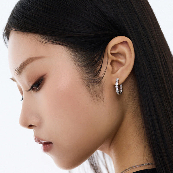 KatyAlphaShop [OfficialFactory] MissGreen Vera Round Signature Hoop Earrings