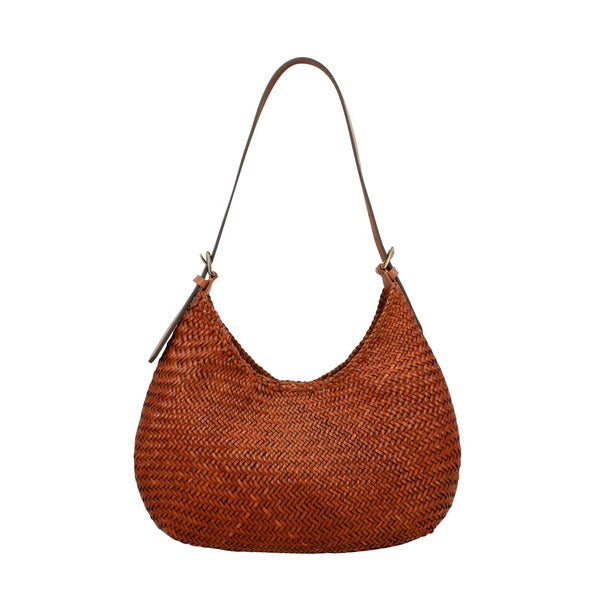 Dragon Diffusion 8021 Tan Black Edge Luna Messa Shoulder Bag