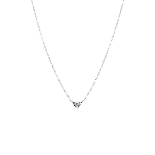 Pandora 393014C01 Timeless Triple Stone Heart Collier Silver Necklace