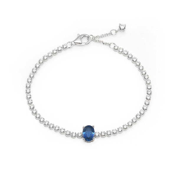 Pandora 590039C01 Timeless Sparkling Halo Blue Pavé Tennis Silver Bracelet