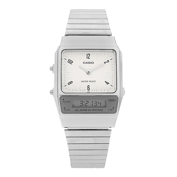 CASIO AQ-800E-7A2DF (AQ-800E-7A2) Analog Digital Square Vintage Retro Unisex Metal Watch
