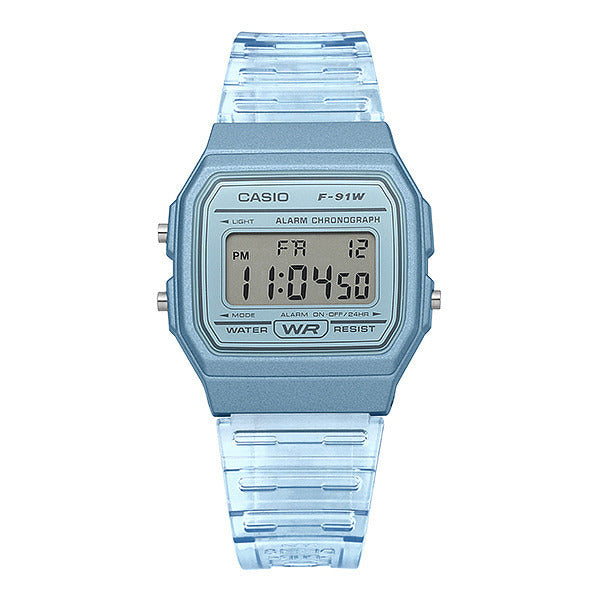 Casio F-91WS-2HDF (F-91WS-2) Digital Square Vintage Retro Transparent Shared Polyurethane Watch