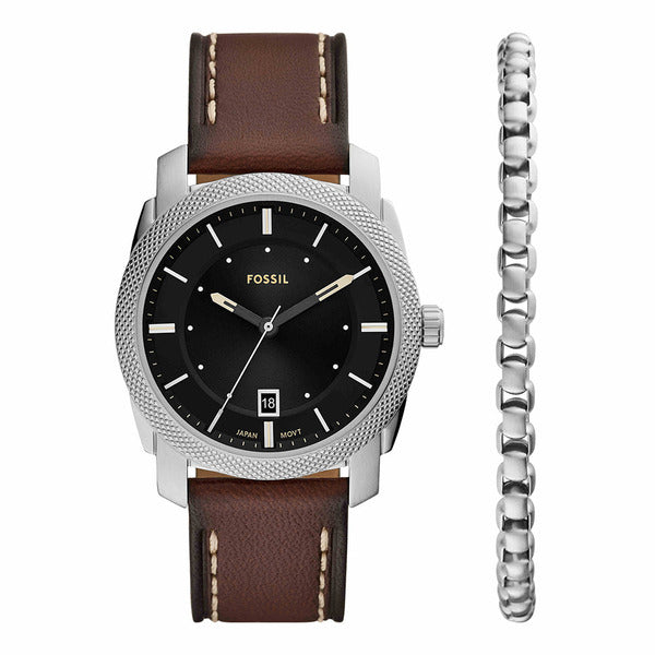 Pasal FS6081SET (Machine) Machine Wristband Set Men's Leather Watch