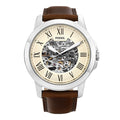 Grant ME3099 Leather Male Skeleton Watch