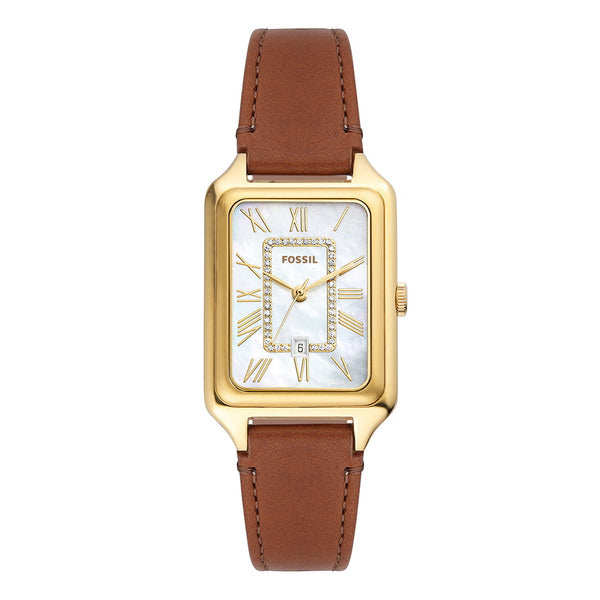 Pasal ES5307 (Raquel) Raquel Bone Square Women's Leather Watch