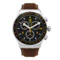 Swatch YVS530 ESSENTIALS CANYON CHASER Chronograph Men's Leather Watch